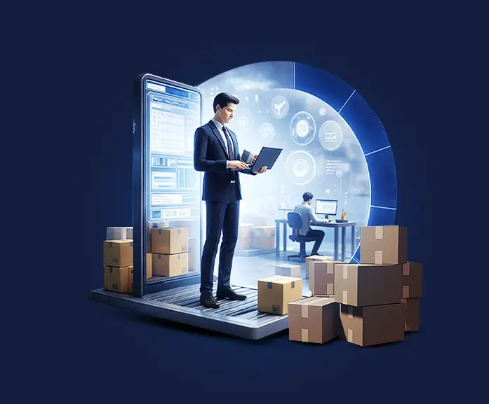 B2B order processing platform illustration