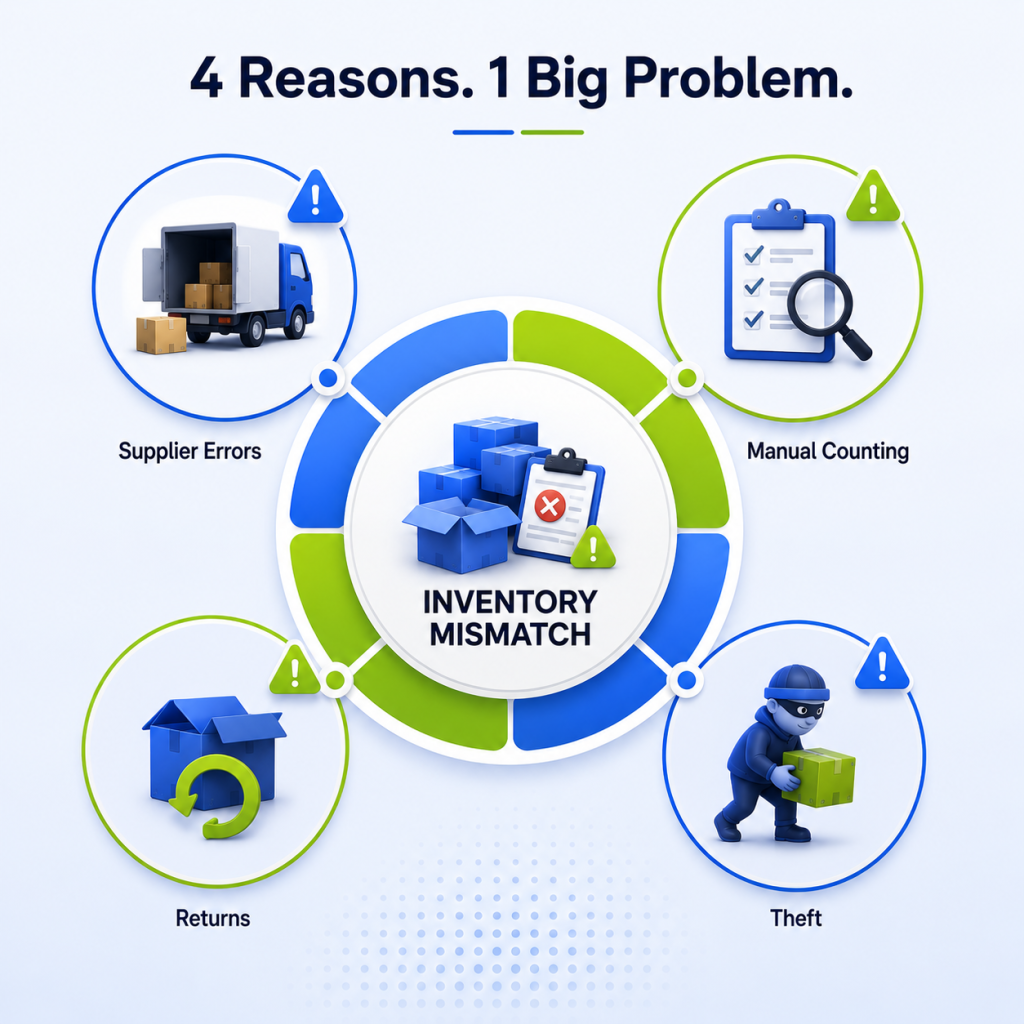 Four reasons for inventory mismatches