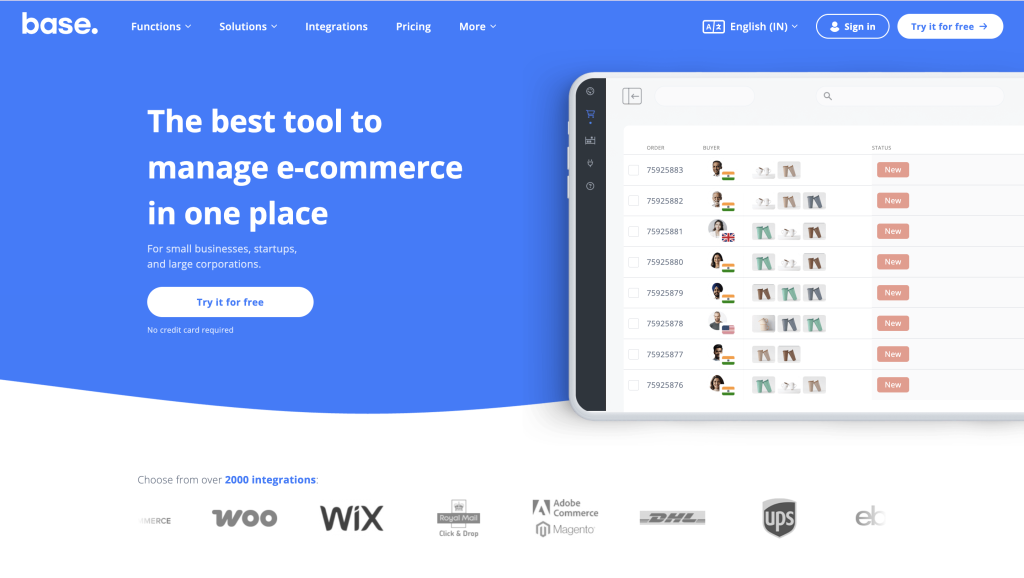 Base: best for automating daily order processing
